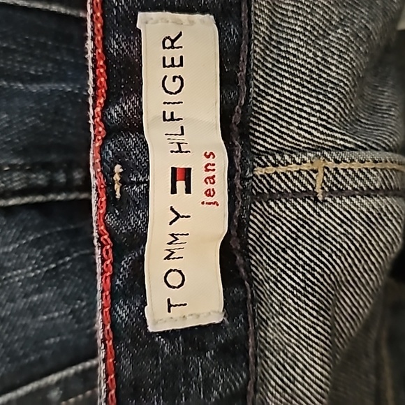 Tommy Hilfiger Snap Button Fly High Waist Wide Leg Bootcut Blue Jeans Size 12 - Picture 4 of 10